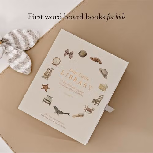 Blue Star Press Our Little Library Vol. 2: A Foundational Language Vocabulary Board Book Set for Babies including Ocean Animals, Safari Animals, Food and Drink – 2