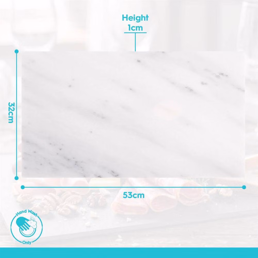 Argon Tableware White Marble Rectangular Serving Board, W: 53 cm, D: 32 cm – 5