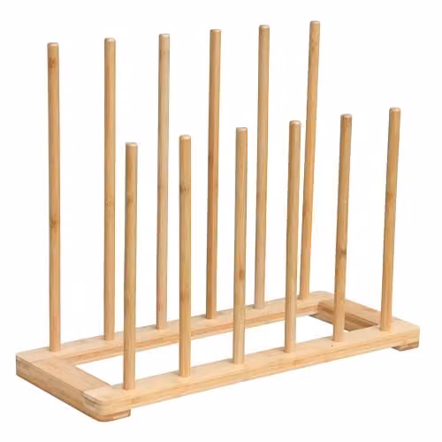 Garden Gear 2 Tier Bamboo Welly Boot Rack in Brown, Holds 6 Pairs – 1