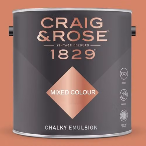 Craig & Rose 1829 Chalky Emulsion Paint Stop in Etruscan Red, Matt, 2.5 l