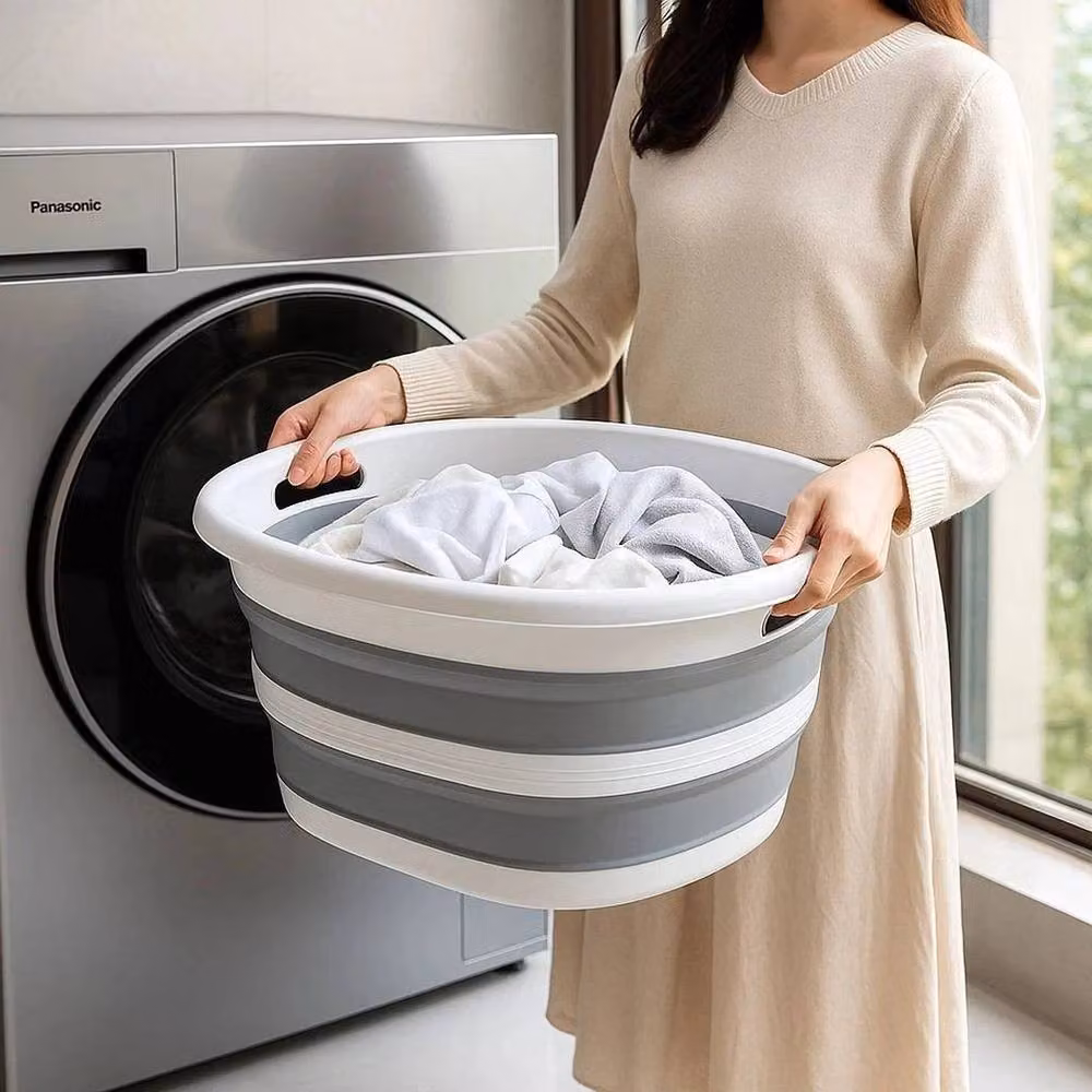 EONLION Collapsible Folding Laundry Basket in Grey – 3