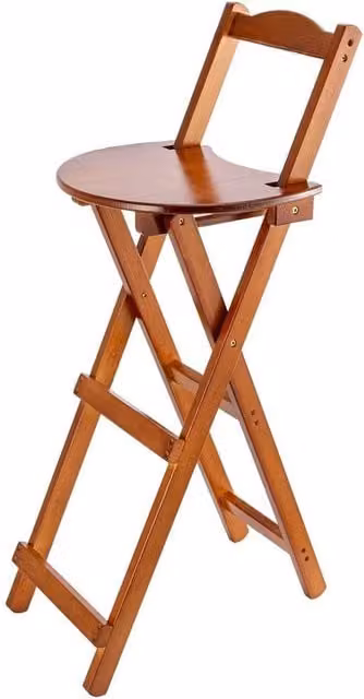 KORVIXA Brown Bamboo Folding Kitchen Stools – 1