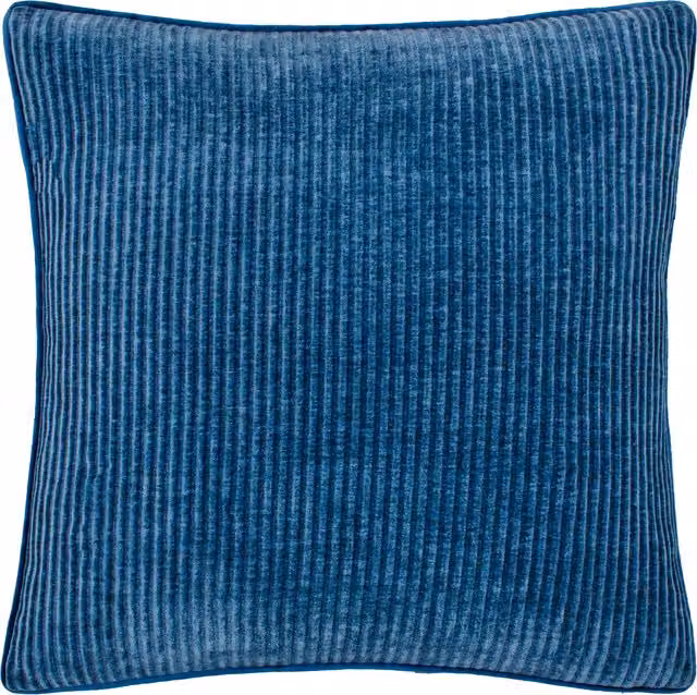 Make it a Home Garda Corduroy Piped Square Cushion in Petrol Blue with Polyester and Feather Filling