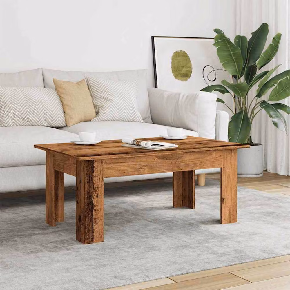 Berkfield Home Rustic Old Wood Coffee Table in Brown, W/D/H: 100 x 60 x 42 cm – 2