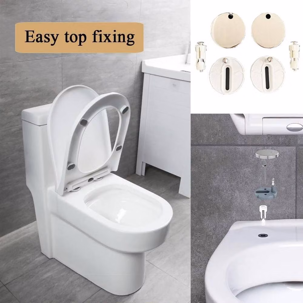 VOGREX Soft Close Oval Toilet Seat with Quick Release Function in White – 3