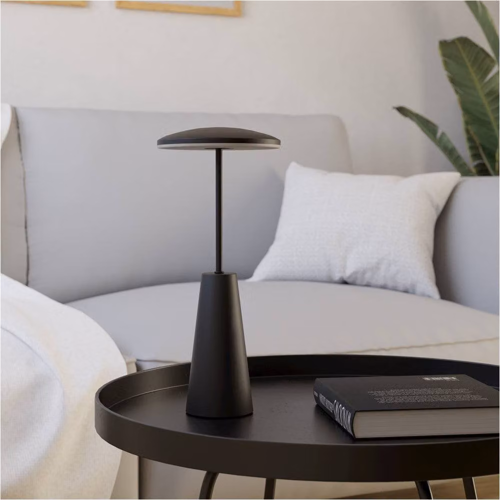Loops Modern Black LED Rechargeable Table Lamp with Touch Control – 2
