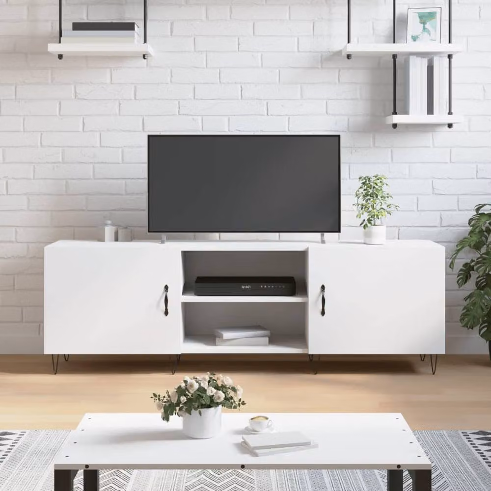 Berkfield Home Modern White TV Cabinet in Engineered Wood, W/D/H: 150 x 30 x 50 cm – 2