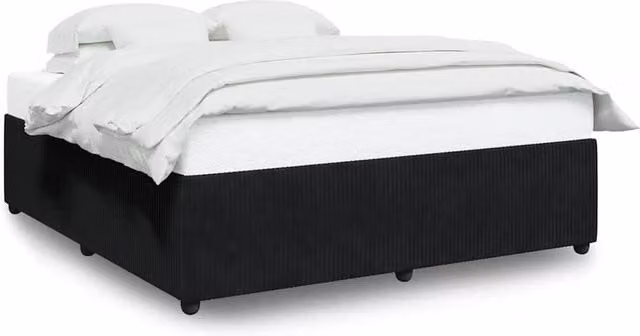 Berkfield Home Super King Upholstered Velvet Bed Frame in Black, 200 x 200 cm – 1