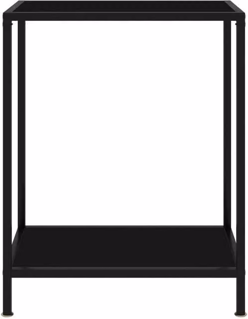 Berkfield Home Modern Black Console Table with Tempered Glass, W/D/H: 60 x 35 x 75 cm – 1