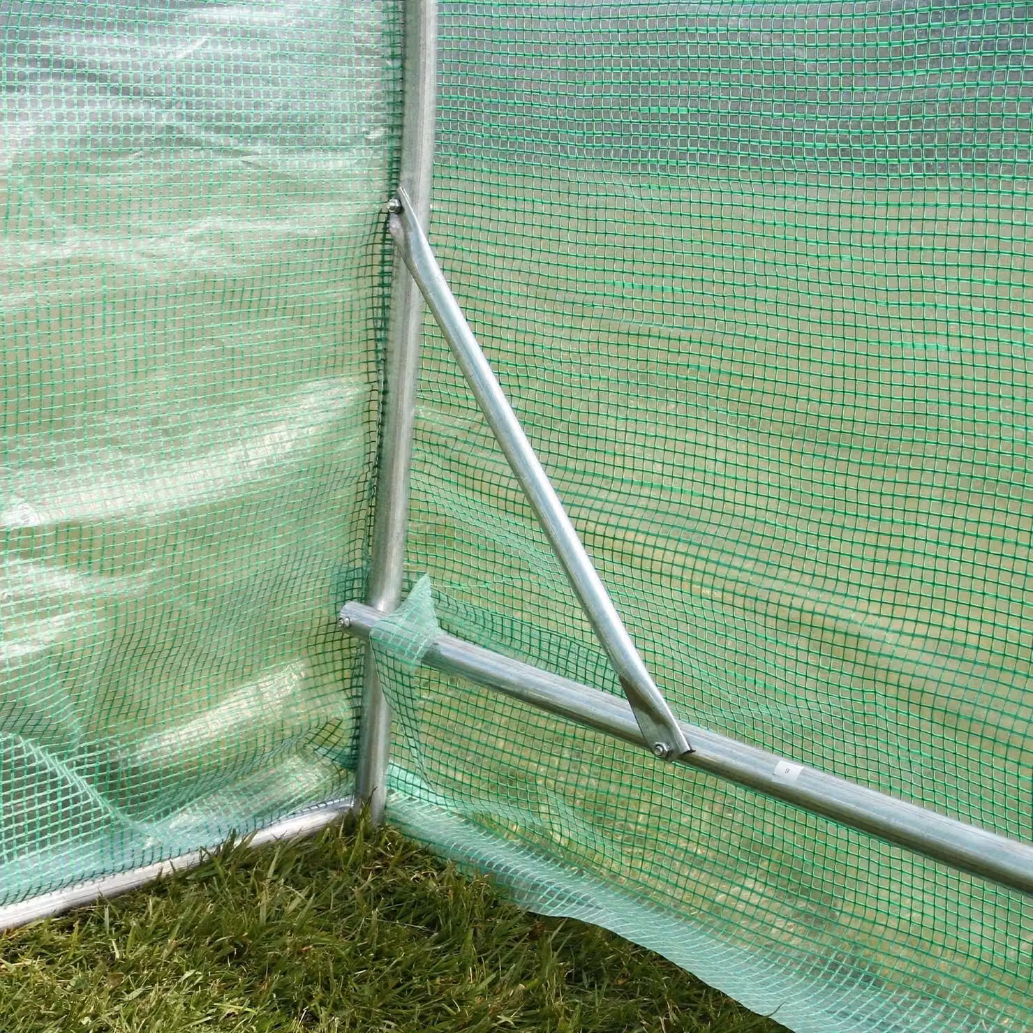 Monstershop Green Polytunnel with Shelving and Window, W/D/H: 4 x 2 x 2 m – 3
