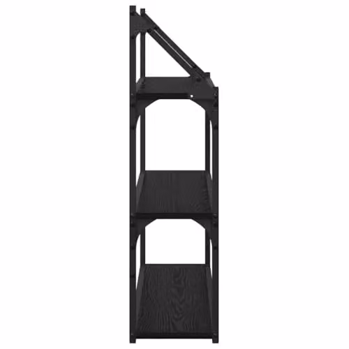 vidaXL Wall-Mounted Modern Shelf in Black, W/D/H: 60 x 21 x 78.5 cm – 5