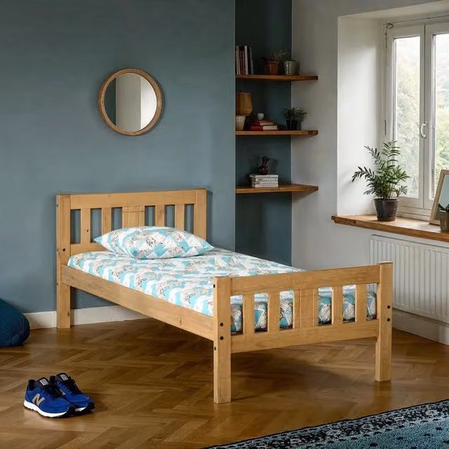 Seconique Rio Single Bed Frame in Brown Waxed Solid Pine, 90 x 190 cm – 1