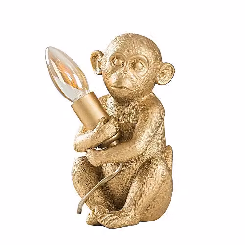ValueLights Modern Baby Monkey Table Lamp in Gold/Brass – 1