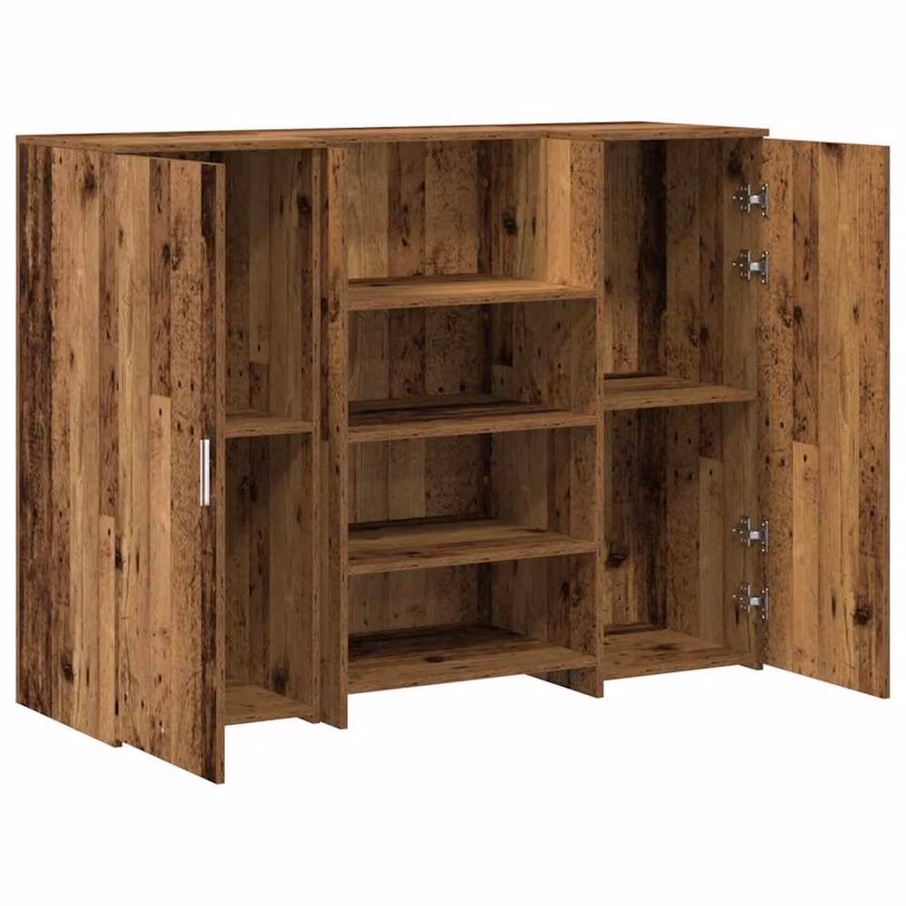Berkfield Home Rustic Old Wood Reception Desk in Brown, W/D/H: 135 x 50 x 103.5 cm – 3