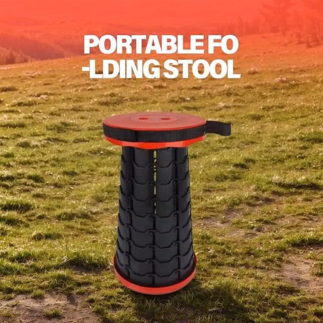 NESTLUNE Red Portable Telescoping Folding Stool – 1
