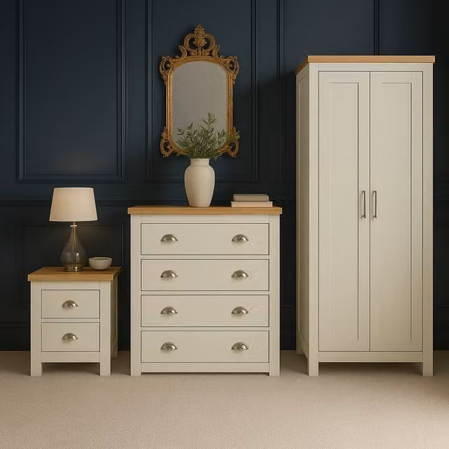 Birlea Highgate 4 Piece Wooden Furniture Set in Cream Oak Finish