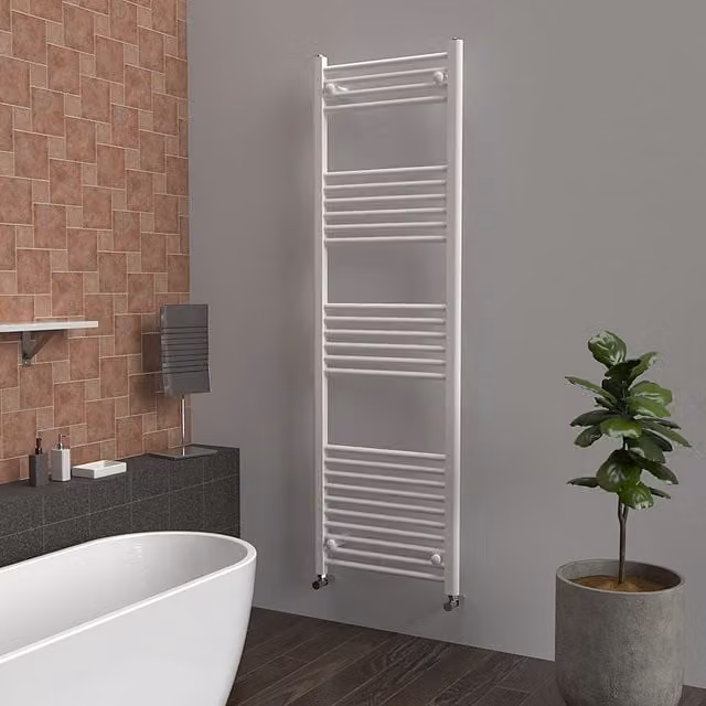 Lux Heat White Towel Radiator, White, H 160 cm x W 50 cm