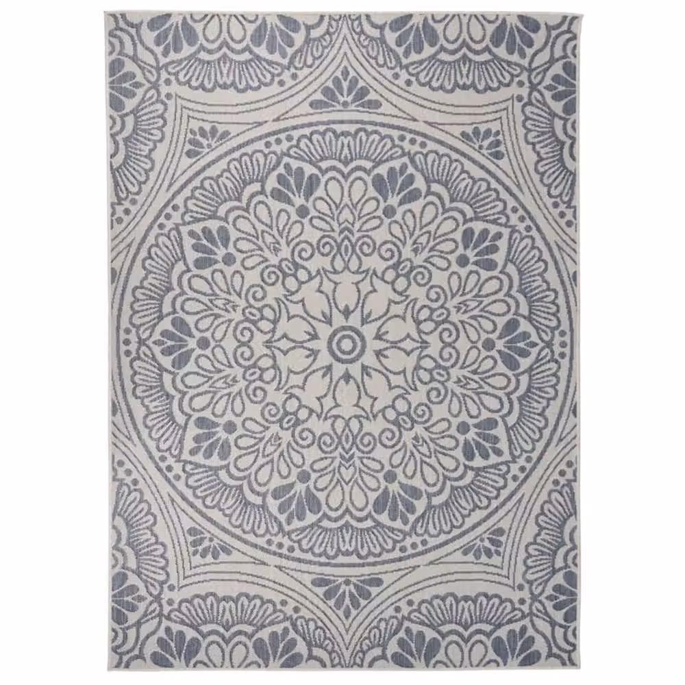 Berkfield Home Blue Patterned Outdoor Flatweave Rug, W: 200 cm, D: 280 cm – 2