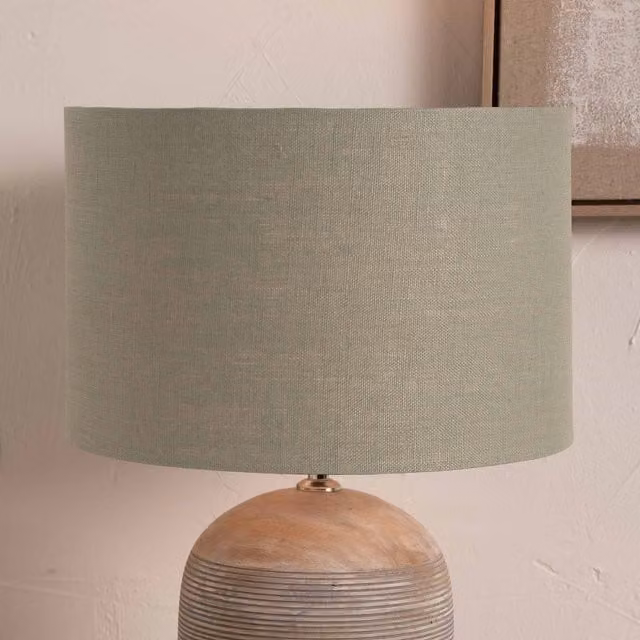 Ruma Sage Green Linen Cylinder Floor Lamp Shade, Diameter: 45.72 cm