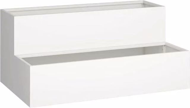 Berkfield Home 2-Tier Steel Garden Planter Tub in White, W: 100 cm, D: 60 cm, H: 45 cm – 1