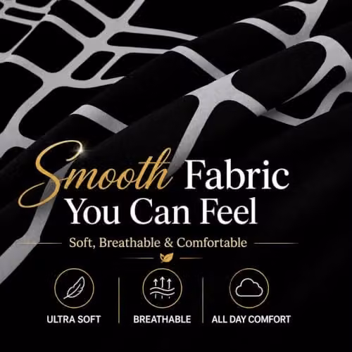 Pamposh King Size Reversible Duvet Cover Set, 3 Piece Hypoallergenic Brushed Microfibre Bedding Set with Zipper Closure, Grey and Black, Duvet Cover 180 x 200 cm, Pillowcases 50 x 75 cm – 7