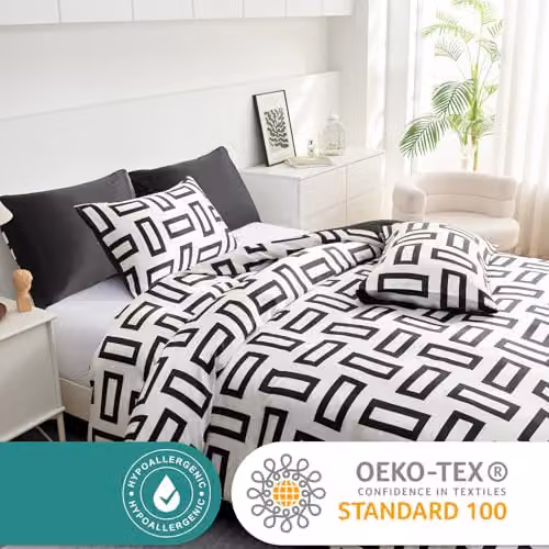 Pamposh Single Reversible Mako Satin Silk Duvet Cover and Pillowcase Set with Zip Closure, W: 135 cm, L: 200 cm – 8