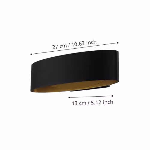 Eglo Maccacari LED Wall Light in Black and Gold/Brass – 4
