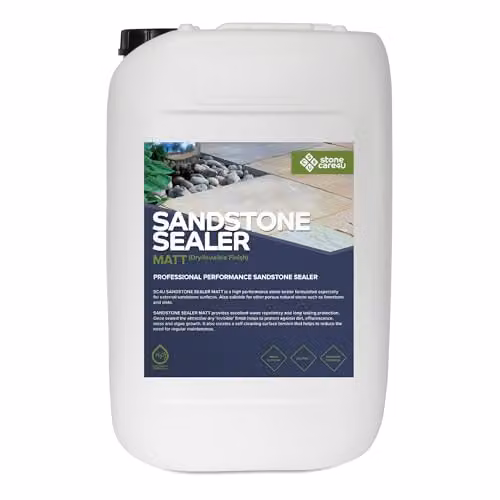 StoneCare4U Sandstone Sealer Matt Finish, 25L, Transparent Waterproof Exterior Natural Stone Sealant for Sandstone, Limestone and Slate