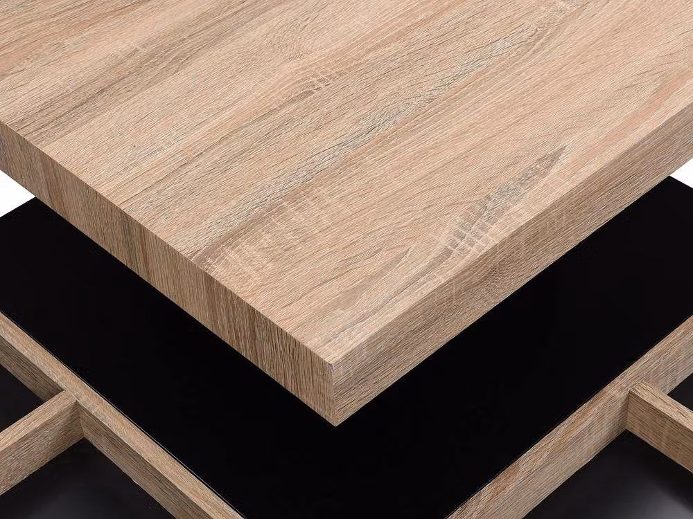 Vente-unique Swiveling Square Coffee Table in Black Lacquered MDF, W/D/H: 80 x 80 x 34 cm – 3