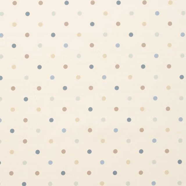 Clarke & Clarke Dotty Classic Cotton Fabric in Duckegg Blue and Beige