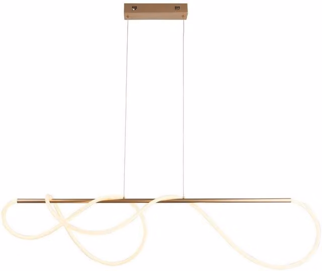 Netlighting Attalea Modern Designer Bar Style LED Pendant Light with Flexible Silicone Tube in Satin Gold Finish
