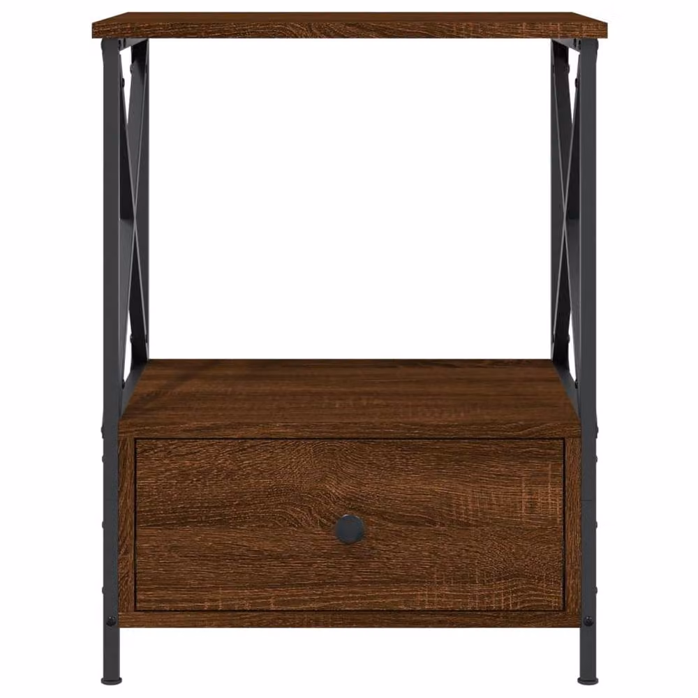Berkfield Home Brown Oak Bedside Table W/D/H: 50 x 41 x 65 cm – 4