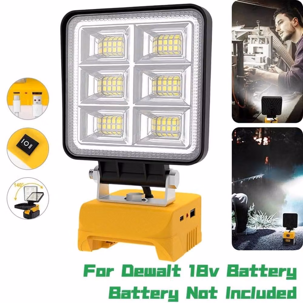 FLAVORA Cordless LED Spotlight Work Light and Floodlight in Yellow – 3