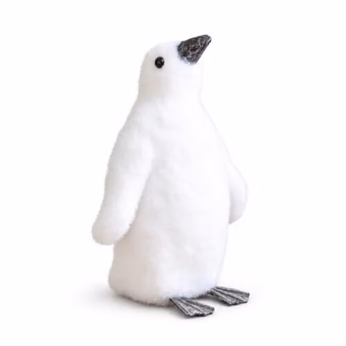 Samuel ALEXANDER White Flocked Christmas Penguin Freestanding Decoration, Height: 26 cm – 2