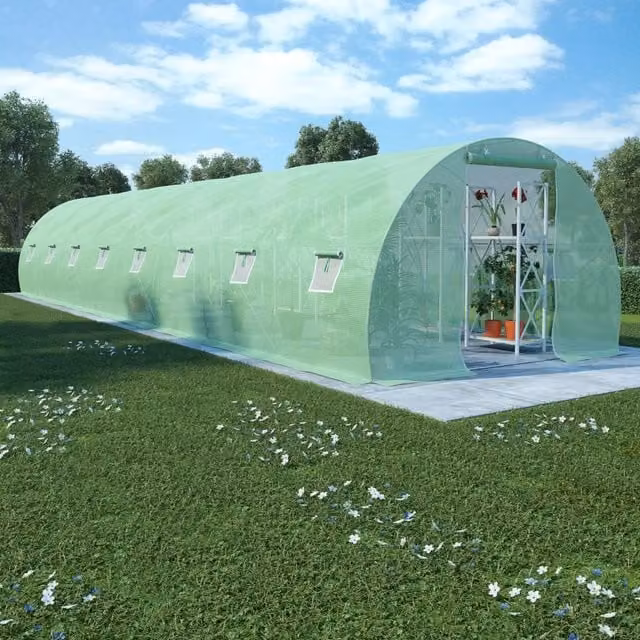 Berkfield Home Green Freestanding Greenhouse with Galvanised Steel Frame, W/D/H: 1200 x 300 x 200 cm – 1