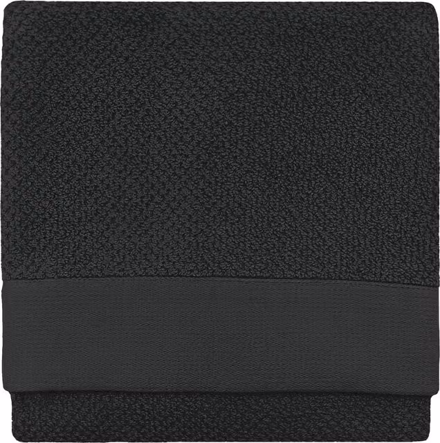 Terrys Black Textured Weave Quick Drying Cotton Terry Towel