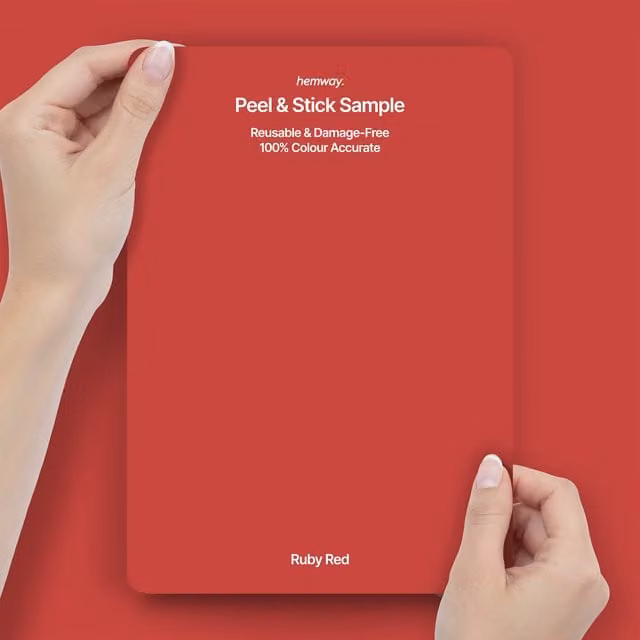Hemway Interior Paint Sample Peel and Stick Swatch in Ruby Red