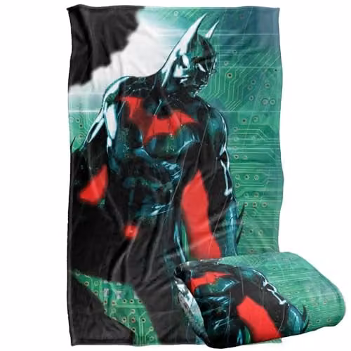 Warner Bros. Batman Beyond Super Soft Fleece Throw Blanket, Multicolour, W: 91 cm, D: 147 cm