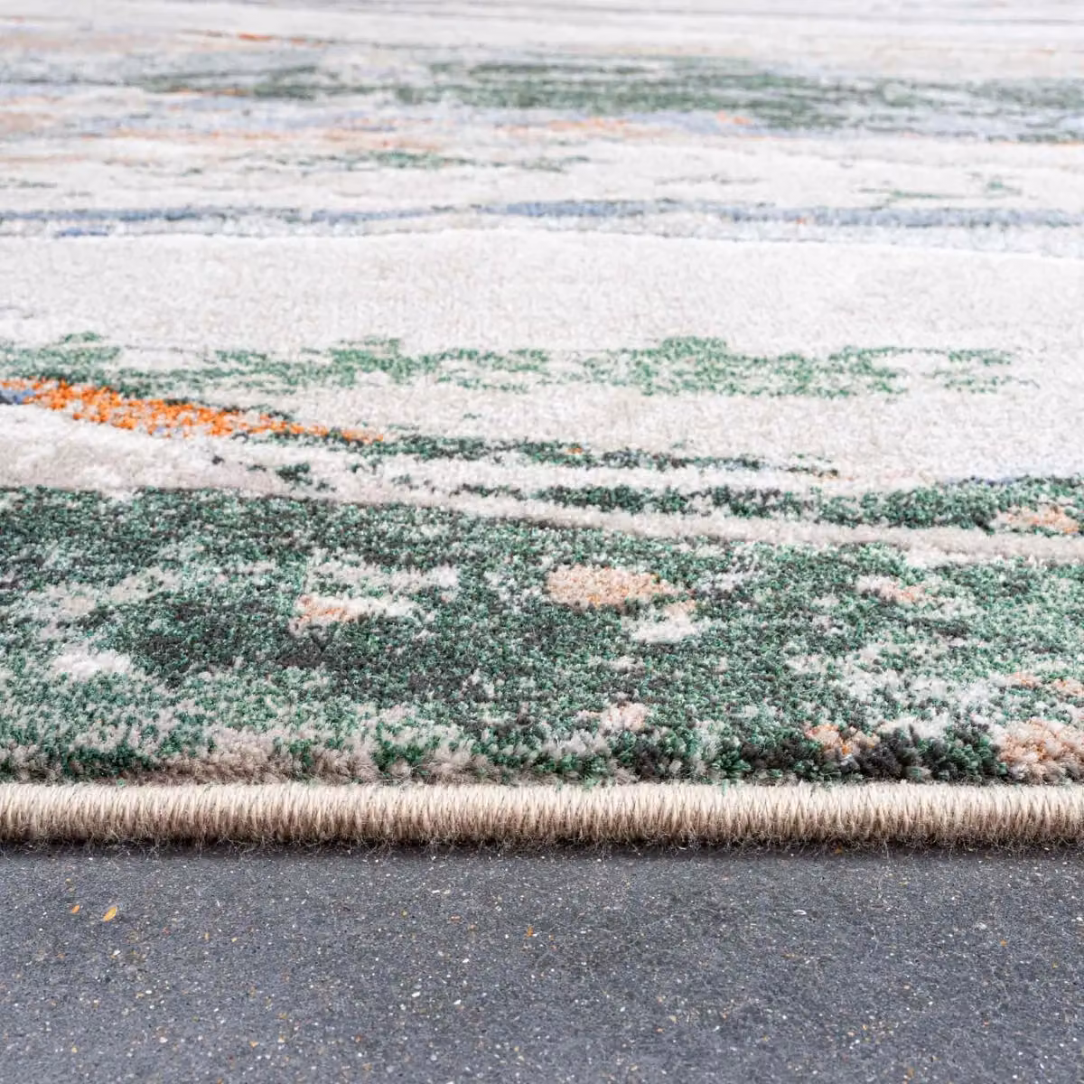 The Rug Shop UK Modern Abstract Machine Woven Rug in Orange, Green and Beige, W: 160 cm, D: 230 cm – 4