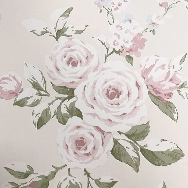 Muriva Canterbury Floral Botanical Wallpaper in Beige and Cream