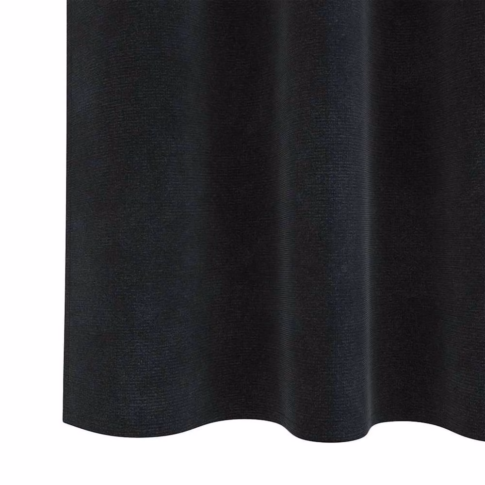 Berkfield Home Modern Black Velvet Blackout Curtains with Top Tape, 2 Pack, Black, H 175 x W 140 cm – 6