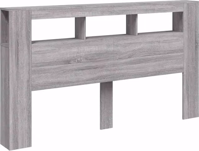 Berkfield Home LED Headboard in Grey Sonoma with Integrated Lighting and Shelf, W/D/H: 180 x 18.5 x 103.5 cm – 1