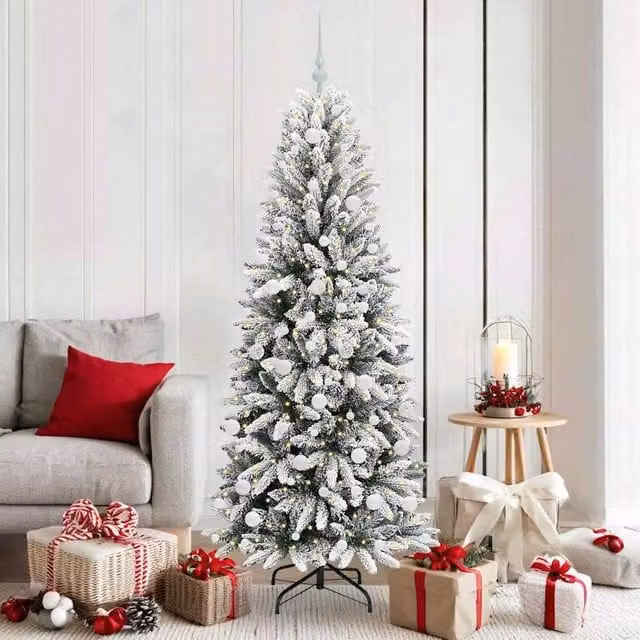 Berkfield Home Artificial Christmas Tree with 300 White LEDs, Green, W/D/H: 73 x 73 x 180 cm