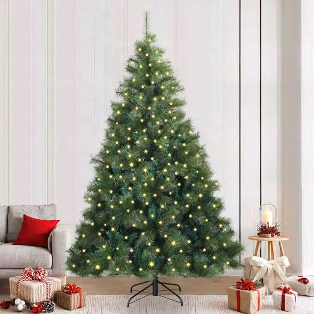 Berkfield Home Artificial Green Christmas Tree with 300 LEDs, Height: 240 cm