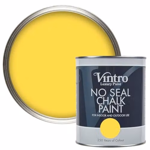 Vintro No Seal Chalk Paint in Highlighter Yellow, 1 Litre