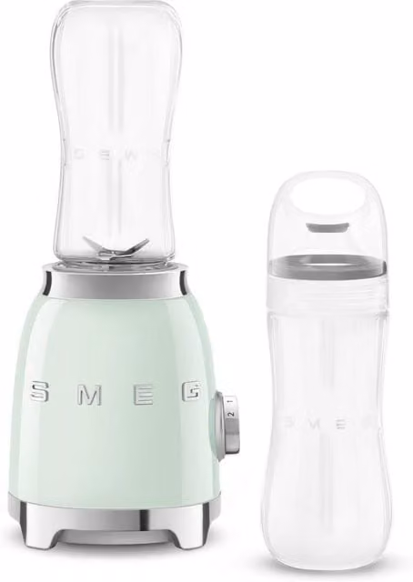 Smeg Retro 50s Style Personal Blender with 2x Bottles-To-Go and 2 Speeds in Pale Green