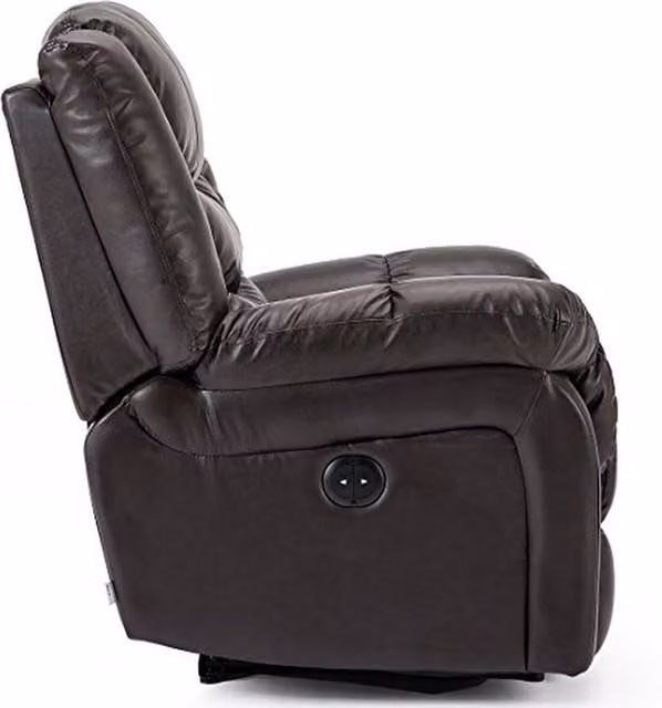More4Homes Seattle High Back Electric Bonded Leather Recliner in Brown