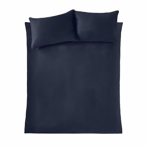 Catherine Lansfield Kingsley Matt Velvet Double Duvet Cover and Pillowcase Set in Blue, W/D/H: 200 x 200 cm and 50 x 75 cm – 2