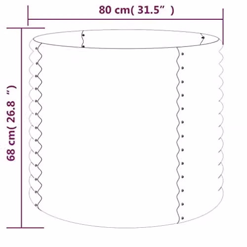 vidaXL Brown Galvanised Steel Garden Planter Tub W/D/H: 80 x 80 x 68 cm – 3