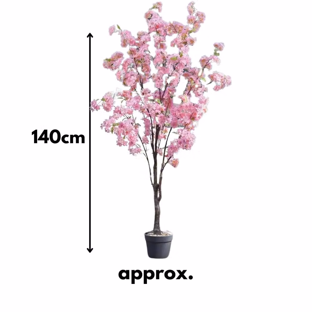 Marco Paul 1.4m Artificial Pink Cherry Blossom Tree in Baby Pink – 3